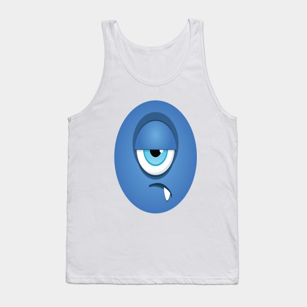 One Eyed Blue Monster Cute Monsters Tank Top by ProjectX23Red